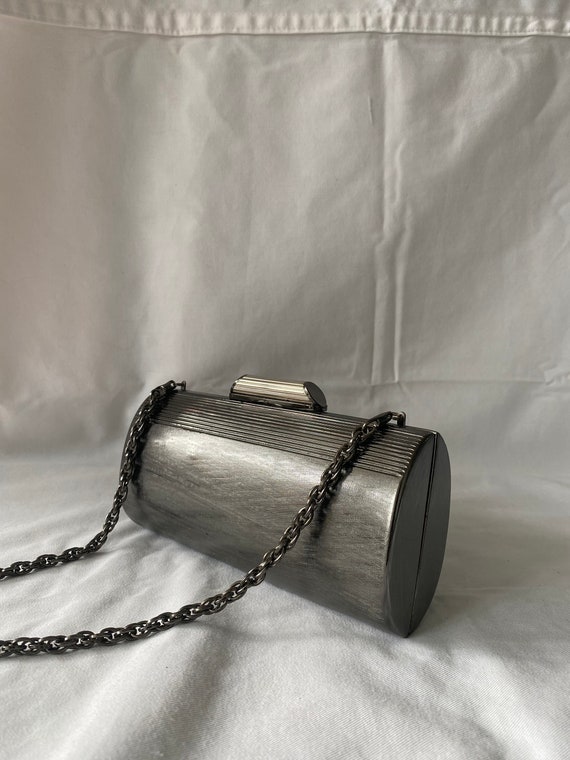 Vintage 80’s/90’s Rodo dark pewter metal clutch &… - image 2