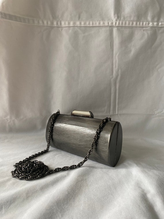 Vintage 80’s/90’s Rodo dark pewter metal clutch &… - image 1