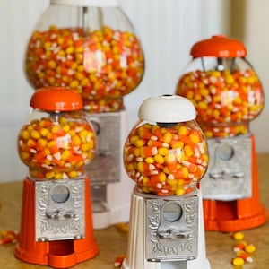 Bold Orange Gumball Machine with Optional Stand - Brighten Up Your Space | Quick Shipping Available