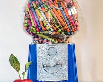 Royal Blue Gumball Machine: Retro Candy Dispenser, Coin-Free Option