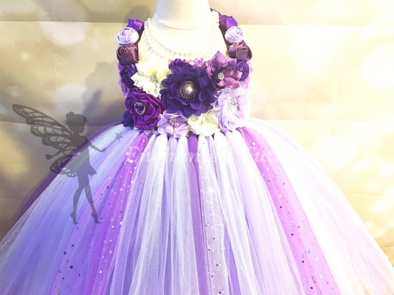 Purple flower girl tutu dress,flower tutu dress,lavender tutu dress,ivory tutu dress,ombr\u00e9 flower dress,flower girl tutu dress,plum tutu