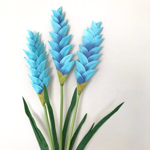Artificial Bromeliad, Artificial Tropical Flower, Artificial Tropical Plant, Fake Tropical, Artificial Ginger, Pink Tropical, Blue Tropical