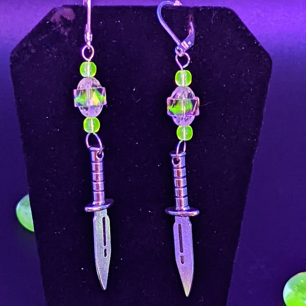 Uranium Glass Knife Etsy