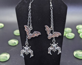 Bat Earrings - Its Freakin Bats - Halloween - Handmade - Goth - Creepy - Spooky - Sky Puppies - Jewelry