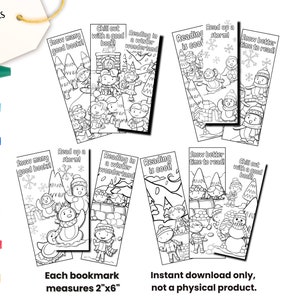 Winter Bookmarks: Color Your Own Printable Bookmarks (PDF & PNG)