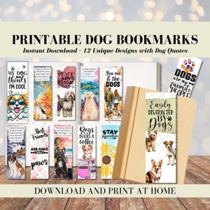 Puppy Quote Bookmarks: Dog Lover Gift, Set of 12 (Digital Download)