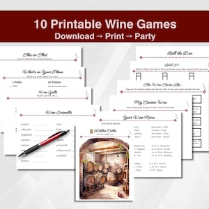 Wine Night Games Printable: 10 Fun Adult Party Games (PDF Download)