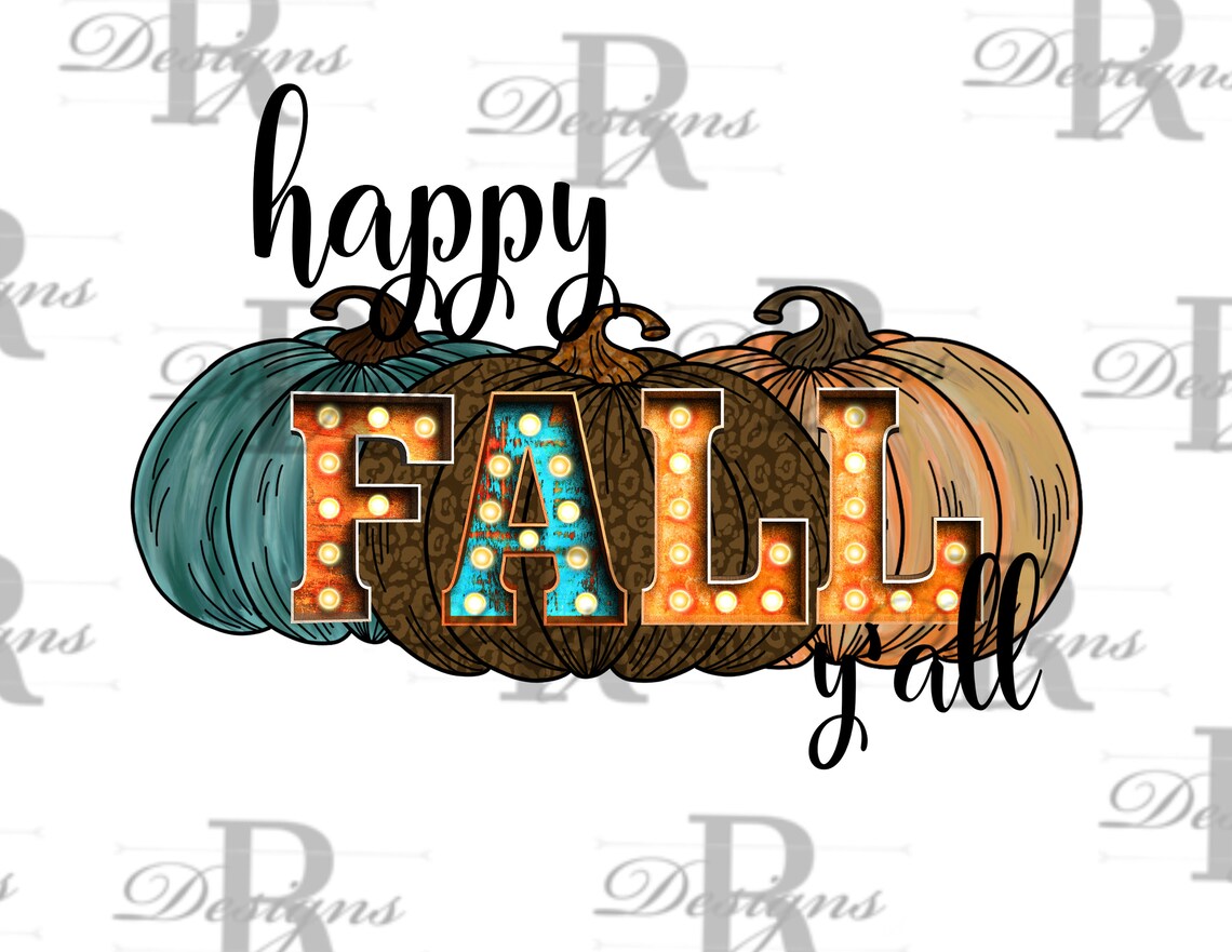 Happy Fall Yall Digital Download PNG FILE Leopard Print Pumpkins - Etsy