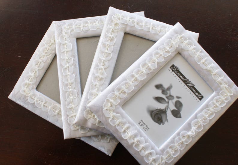 vintage frames 3.5 x 5 picture frame Wedding frames 4 satin frames white wedding frames
