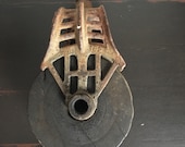Antique Wood and Iron Pulley Decorative and Useable 1900 39 s or older