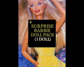 Surprise Mattel Barbie Doll Bundle: 1 Doll Fully-Dressed w/ Shoes + Mattel Barbie Brush