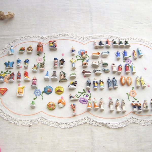 Miniature fève figurines for King cake small or decor, folk art bean santons, tiny doll house