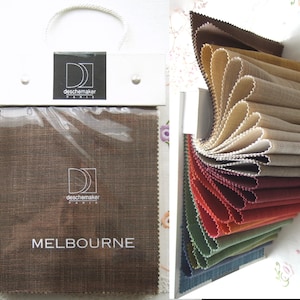 French upholstery fabric sample book, 27 luxury textile swatches, Deschemaker Paris interior design color catalog, 11&quot;x7&quot;1/2 (28x19cm)