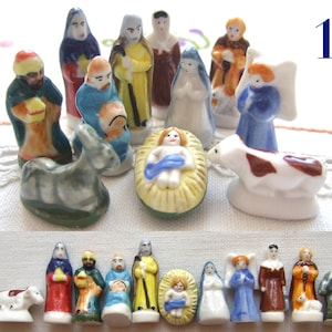Miniature Nativity Scene in Porcelaine for Christmas Decor and King Cake