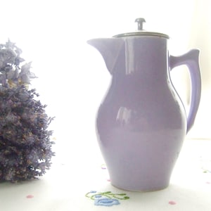 Vintage Sarreguemines Digoin Lavender Pitcher with Strainer Lid