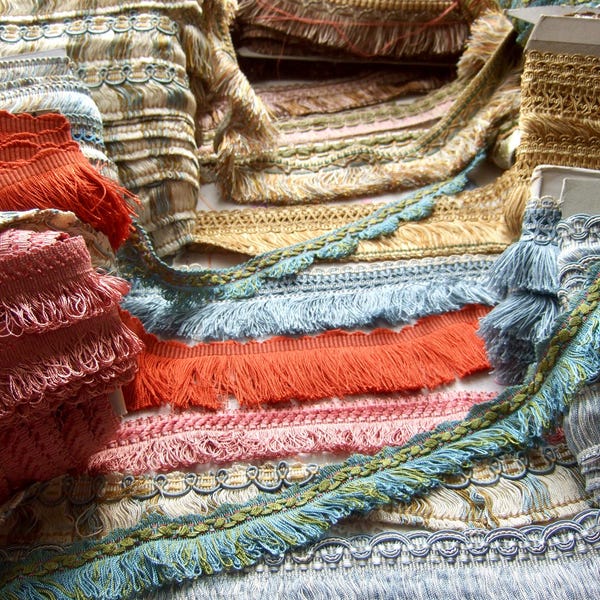 Vintage Fringed Trim Made in France, Haberdashery Passementerie sold by the meter