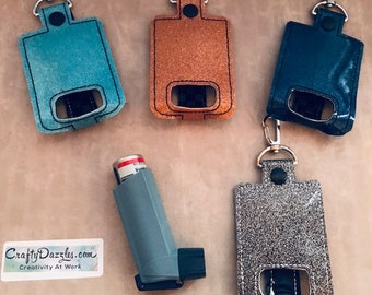 inhaler holder inhaler keychain Inhaler case zipper pull proair Ventolin inhaler glitter vinyl option