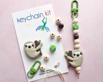 Party favor DIY keychain kit kids sloth birthday animal birthday party sloth keychain unique animal animal party favor loot bag