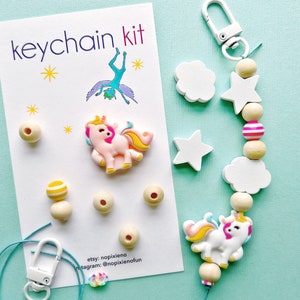 Unicorn party favor keychain kit girls birthday unicorn birthday party unicorn rainbow unique kids craft unicorn favors loot bag fillers