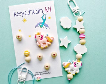 Unicorn party favor keychain kit girls birthday unicorn birthday party unicorn rainbow unique kids craft unicorn favors loot bag fillers