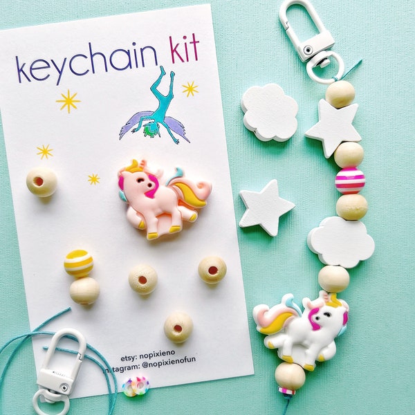 Unicorn party favor keychain kit girls birthday unicorn birthday party unicorn rainbow unique kids craft unicorn favors loot bag fillers