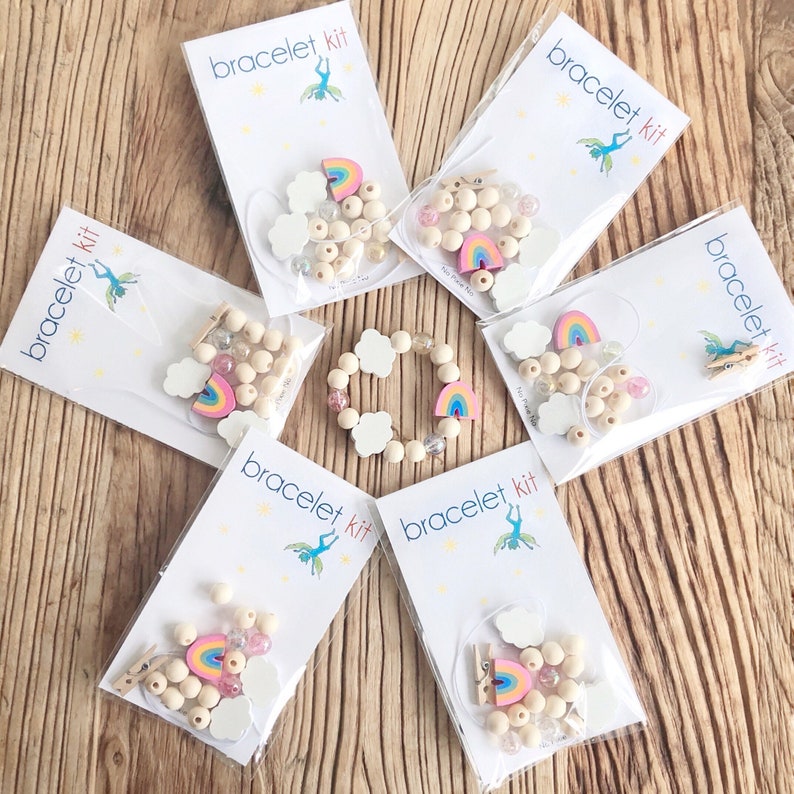 Kids Party Favor DIY Bracelet Kit Girls Birthday Rainbow Etsy
