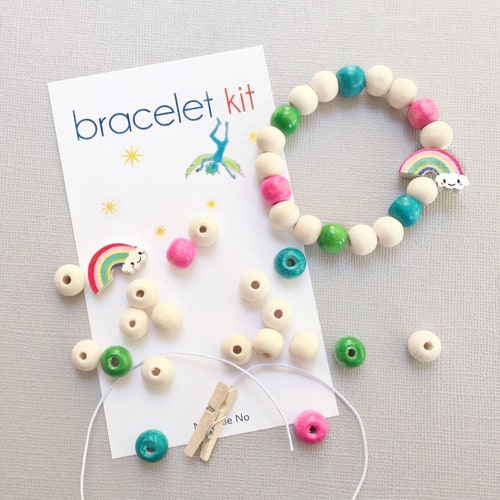 Kids Party Favor DIY Bracelet Kit Girls Birthday Rainbow Etsy