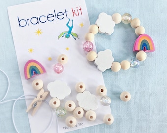 Kids party favor DIY bracelet kit girls birthday rainbow jewelry rainbow birthday party