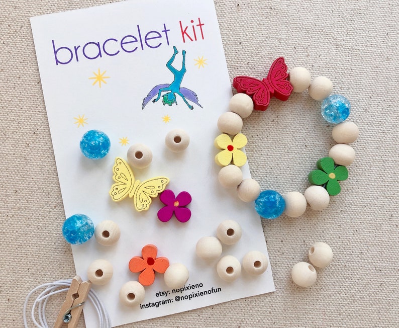 Kids Party Favor DIY Bracelet Kit Girls Birthday Butterfly Etsy