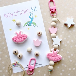 Dance party favor DIY keychain kit kids dance birthday party dance team gift princess party ballet keychain dance jewelry dance bag bling
