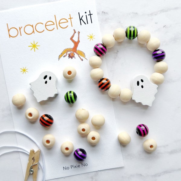 Spooky ghost Party Favors DIY Bracelets for kids Halloween bracelets Halloween jewelry ghost jewelry Ghost bracelet Halloween craft