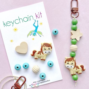 Horse birthday party favor DIY keychain kit kids Farm animal birthday horse party equestrian gift party keychain horse jewelry loot bag