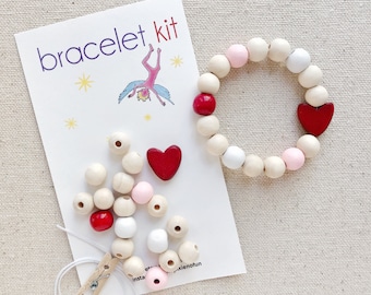 Heart bracelet kit Valentine Day Party Favors DIY Bracelets for kids Valentines party activities Valentine gift children’s Valentines