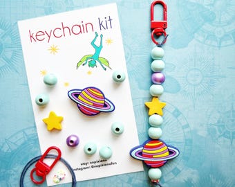 Planet keychain kit Space party favor sci fi keychain kit kids outer space astronomy birthday party unique sci fi party favor loot bag