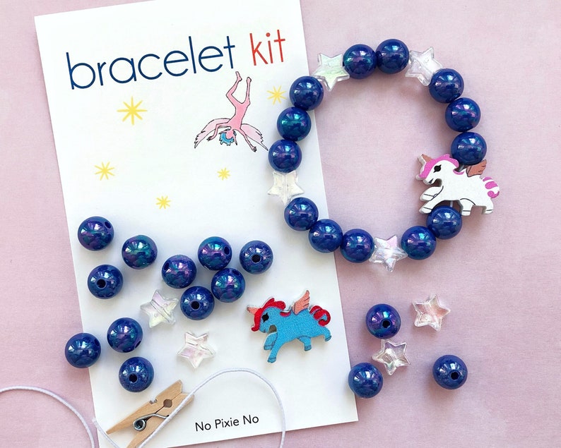 Unicorn Party Favors DIY Bracelets for kids girls birthday image 1