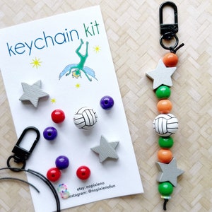 Volleyball party favor DIY keychain kit kids sports birthday party kids volleyball team gift team party keychain sports jewelry
