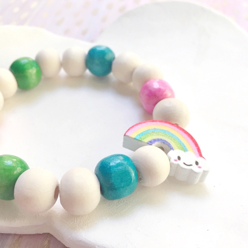Kids Party Favor DIY Bracelet Kit Girls Birthday Rainbow Etsy