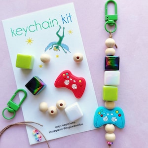 Video game party favor DIY keychain kit kids birthday party video game birthday party favor video game party activity craft
