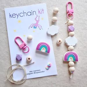 Rainbow party favor DIY keychain kit girls birthday rainbow birthday party unique rainbow gift rainbow loot bag rainbow unicorn