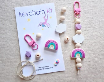 Rainbow party favor DIY keychain kit girls birthday rainbow birthday party unique rainbow gift rainbow loot bag rainbow unicorn