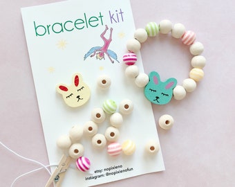 Bunny bracelet kit Animal Party Favors DIY Bracelets for kids Easter party activities Bunny children’s Easter basket rabbit craft