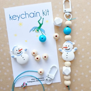 Snowman keychain kit kids Christmas party favor Snowman craft stocking stuffer Christmas gift holiday party class party Winter craft