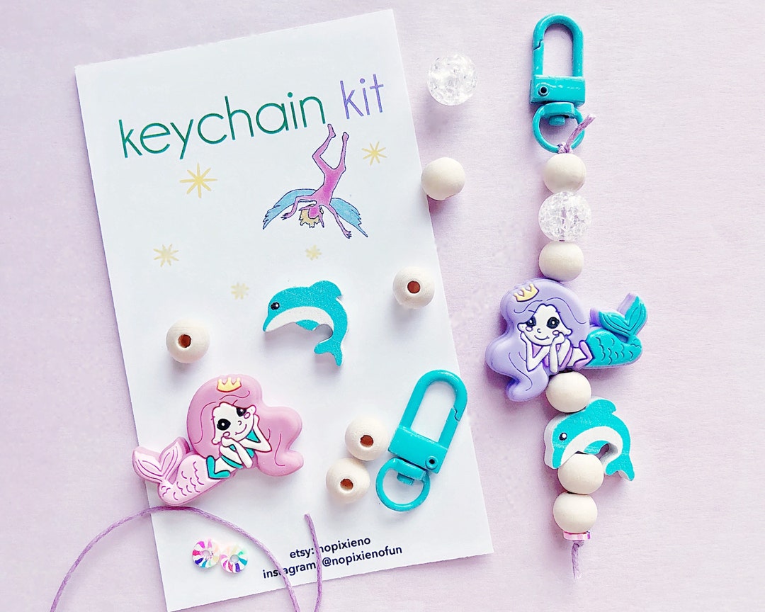 Mermaid Party Favor DIY Keychain Kit Girls Birthday Mermaid Birthday