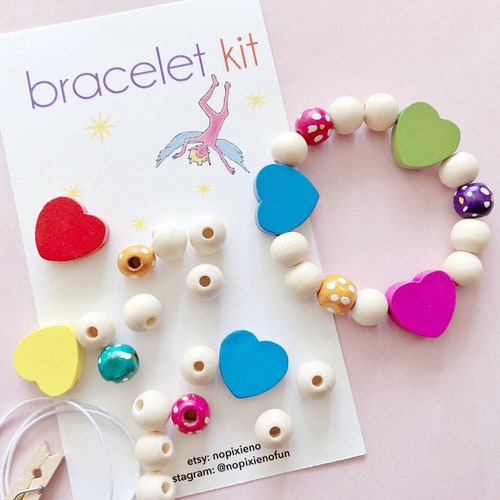 Kids Party Favor DIY Bracelet Kit Girls Birthday Rainbow Etsy