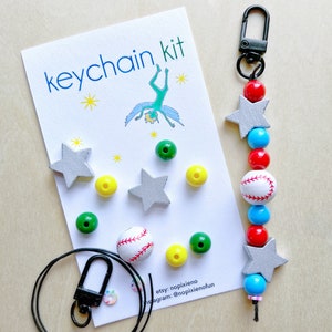 Baseball party favor DIY keychain kit kids sports birthday party baseball team party  keychain sports jewelry party favor loot bag softball