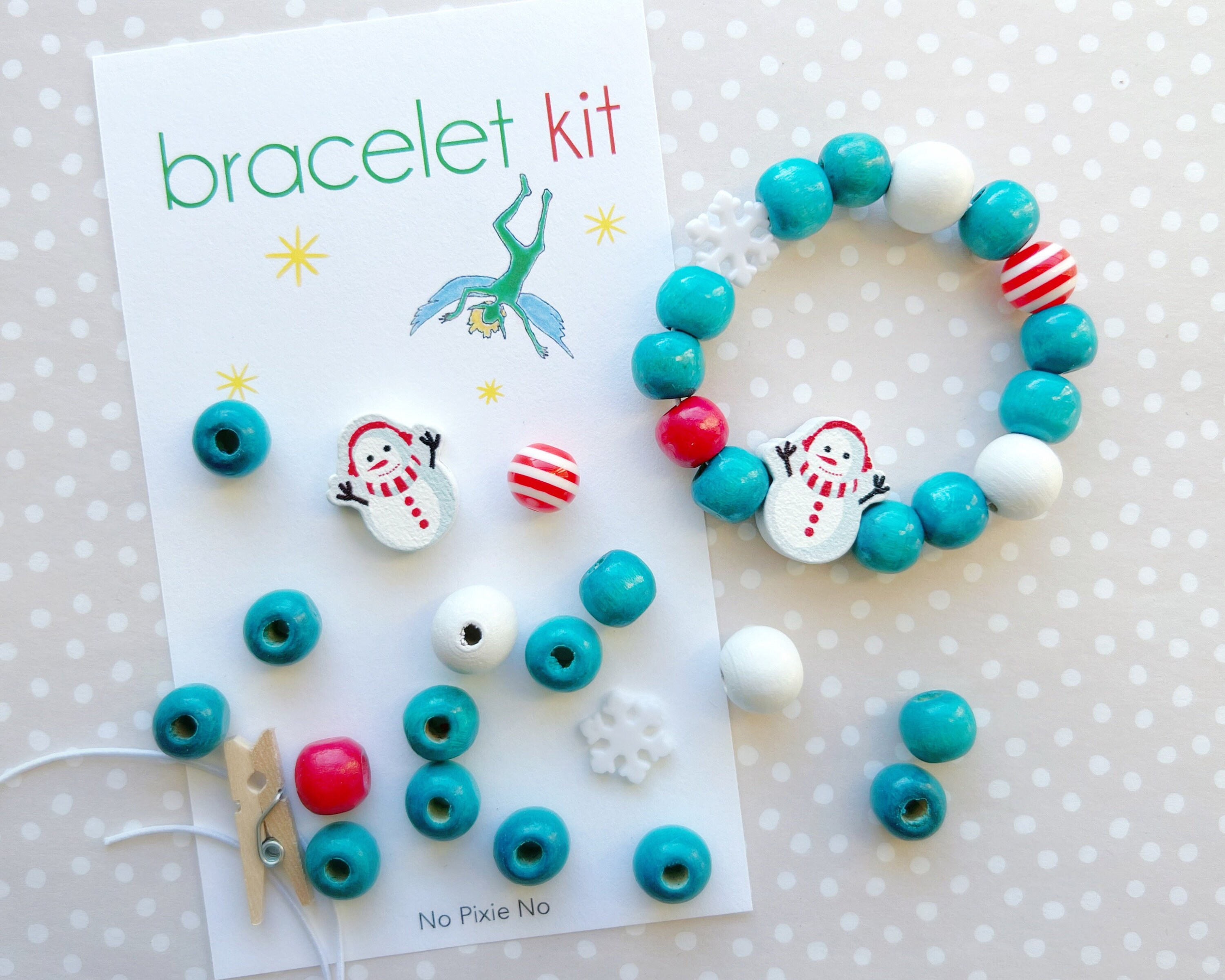 Snowman Bracelet Kit Holiday Party Favors DIY Bracelet Kits for