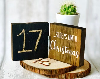 Sleeps Until Christmas Chalkboard | Christmas Countdown | Christmas Keepsake | Christmas Countdown Block | Christmas Countdown Sign