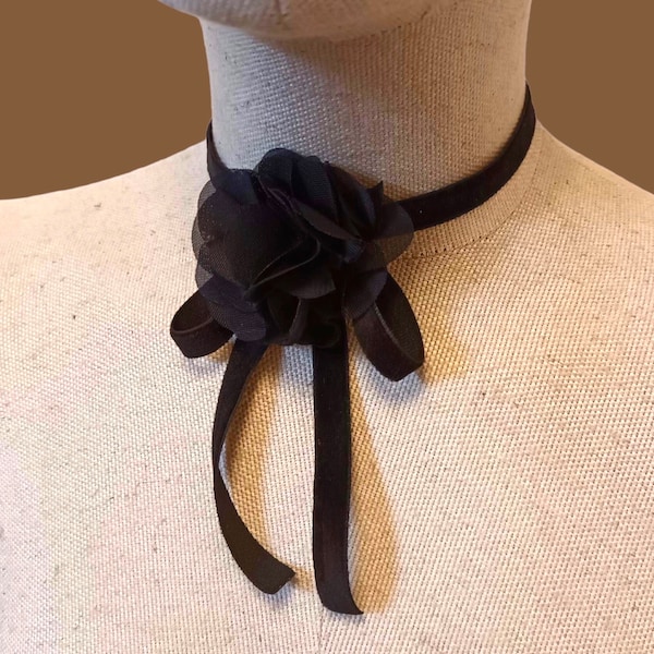 Ribbon Flower Necklace Etsy