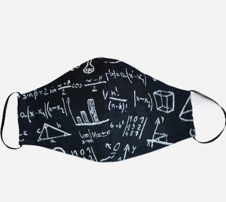 Pack of 3 Face Masks Math Design / Set 3 Reusable School Etsy