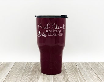 Download Free Maroon RTIC Tumbler Mug Mock-up Instant Download | Show Your Shop Decals Designs | White Background | SVG Canvas | Photography | Photo Shoot PSD Template